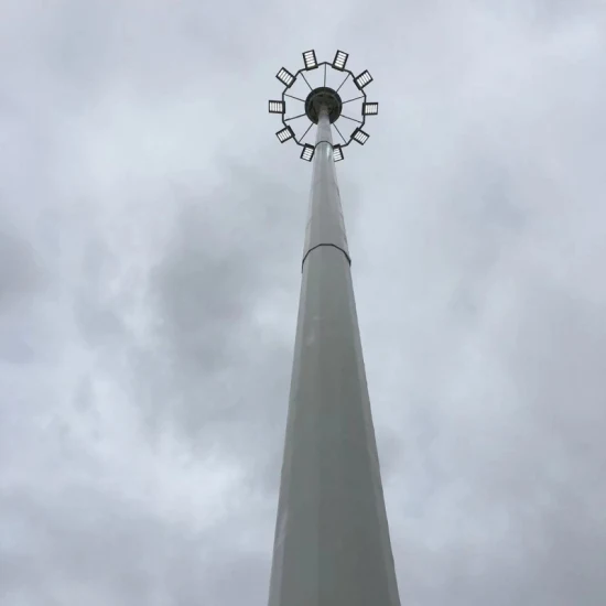 Iluminação de inundação personalizada torre de iluminação de mastro de 40 m de altura para estádio de futebol e aeroporto